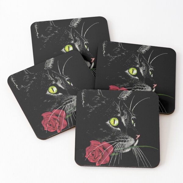Item preview, Cat and rose designed and sold by clingcling.