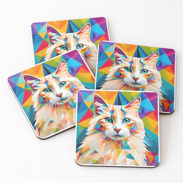 Item preview, Colorful Geometric Ragdoll Cat Design - Modern Art for Cat Lovers designed and sold by Fredster1966.