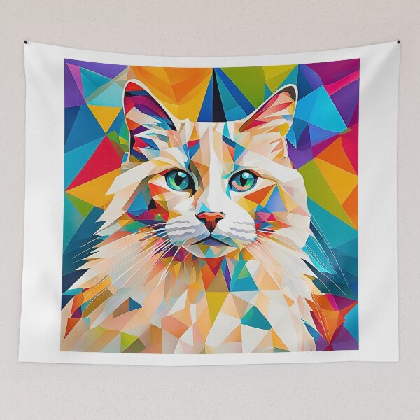 Item preview, Colorful Geometric Ragdoll Cat Design - Modern Art for Cat Lovers designed and sold by Fredster1966.