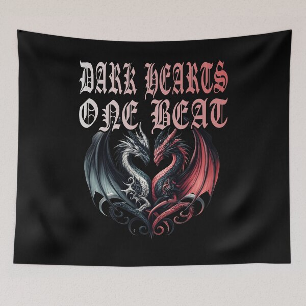 Item preview, DARK HEARTS ONE BEAT gothic Valentines Day for lovers couples partners and good friends goth gothic rock girlfriend boyfriend designed and sold by Jt41.