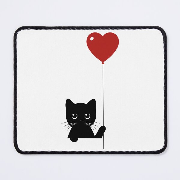 Item preview, Black Cat and a Heart Shaped Balloon designed and sold by FieldScent.