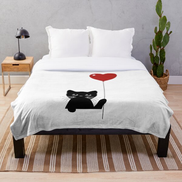 Item preview, Black Cat and a Heart Shaped Balloon designed and sold by FieldScent.