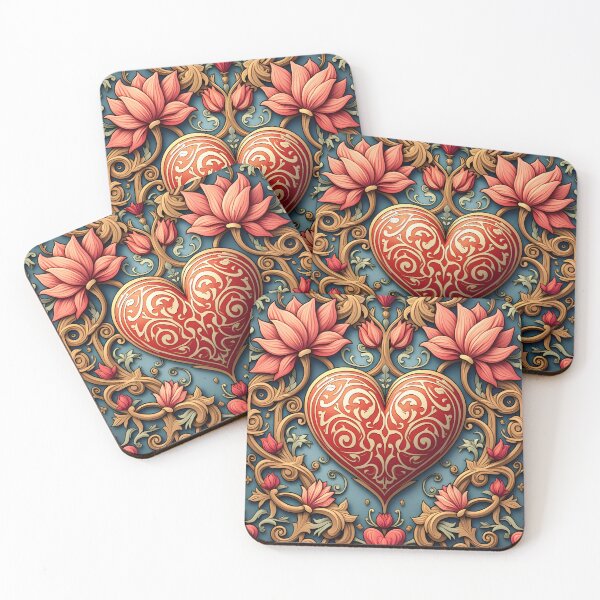 Item preview, Floral Framed Heart on Blue Background designed and sold by PiaMedeaDigital.