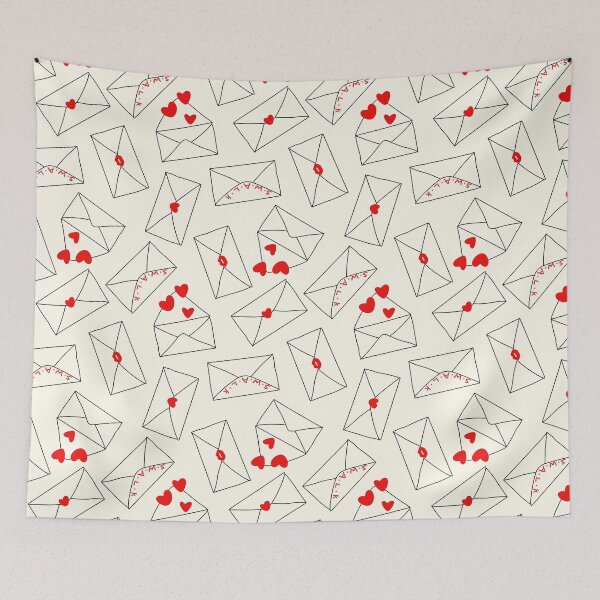 Item preview, Love Letter Print - Red, Cream and Black designed and sold by FloralMural.