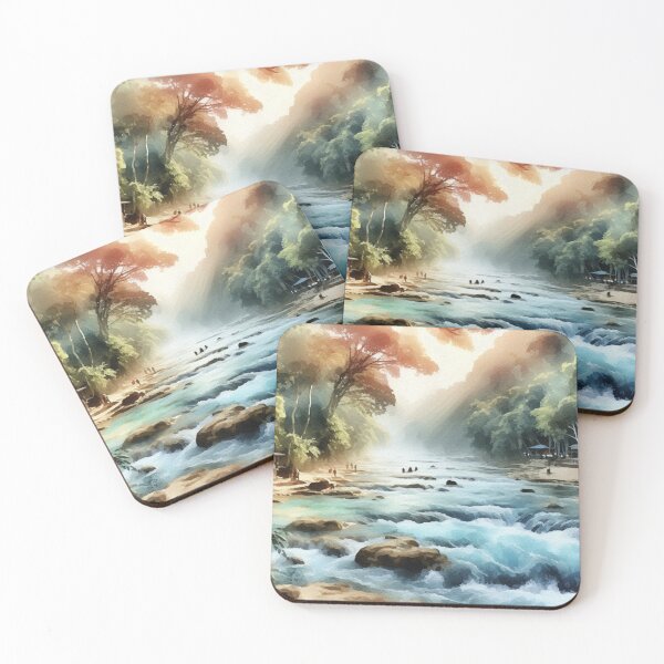 Item preview, Latino Vistas: A Celebration in Vibrant AI Watercolors,  Rápidos del Río designed and sold by El-Idioma-Bros.