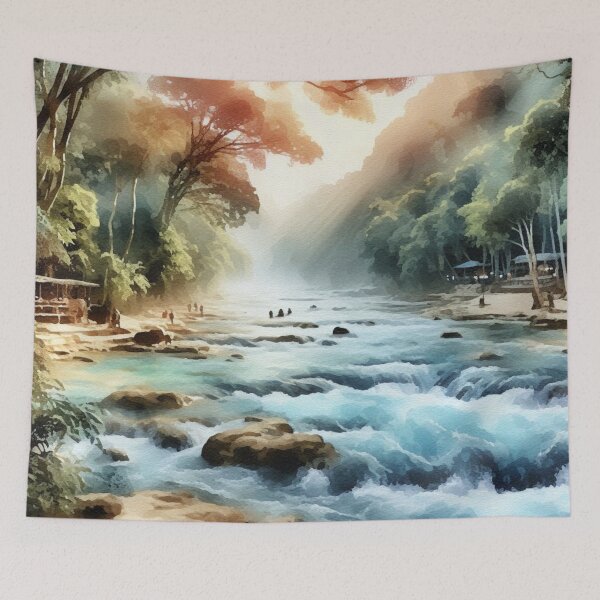 Item preview, Latino Vistas: A Celebration in Vibrant AI Watercolors,  Rápidos del Río designed and sold by El-Idioma-Bros.