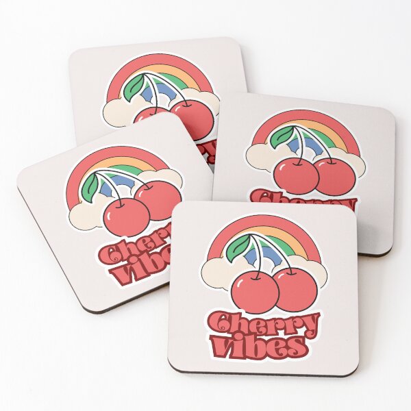 Item preview, Cherry Vibes Under Rainbow Skies With Red Cherries designed and sold by SplashTastic.