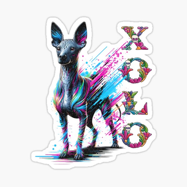 Item preview, Diseño de perro mexicano sin pelo Xoloitzcuintli, arte colorido de Xoloitzcuintli, diseño único para amantes de los perros, ilustración vibrante de perros, regalos para perros designed and sold by Xolo Merch.