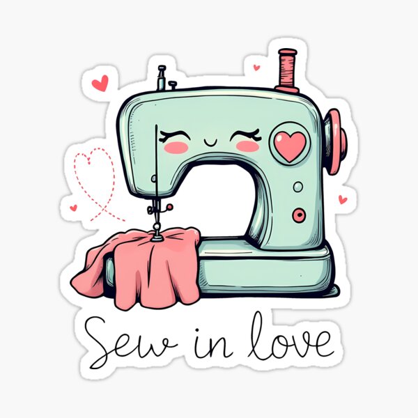 Item preview, Cute Kawaii Sewing Machine - Valentine Sewing  designed and sold by BNCH44.
