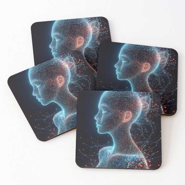 Item preview, Human figure made of glowing data streams designed and sold by Giuseppe Cammino.