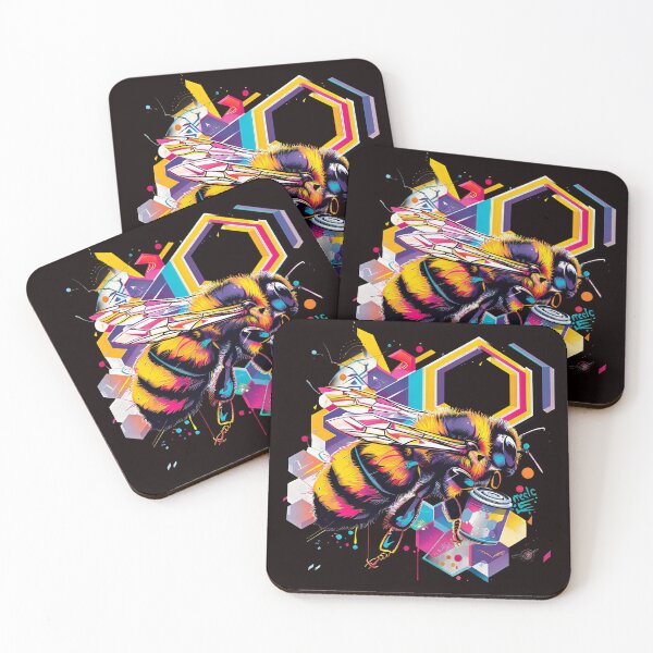 Item preview, Vibrant Honeybee Abstract Art - Modern Geometric Design designed and sold by EmiBarDesign.
