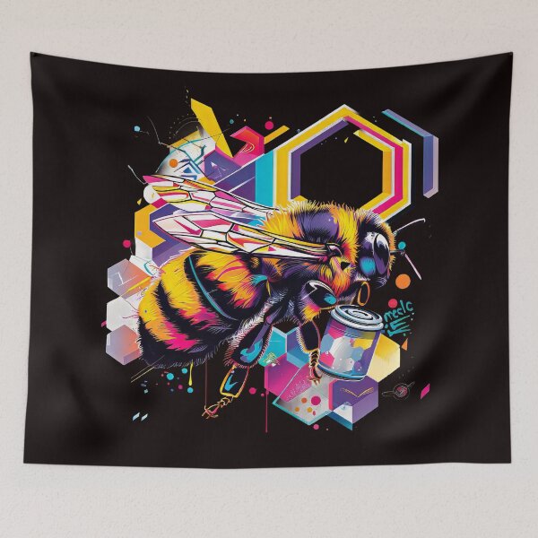 Item preview, Vibrant Honeybee Abstract Art - Modern Geometric Design designed and sold by EmiBarDesign.