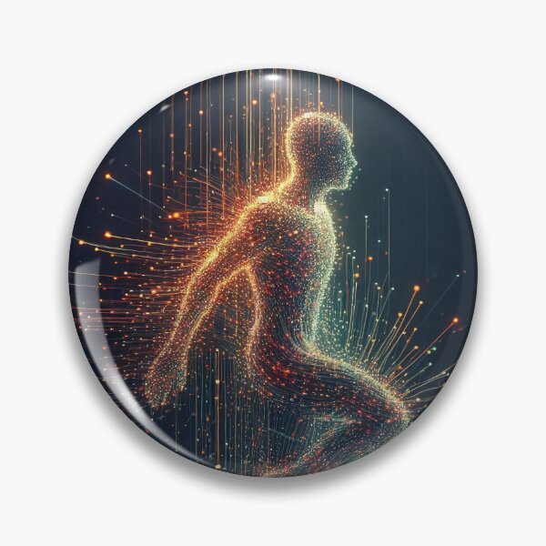 Item preview, Human figure made of glowing data streams designed and sold by Giuseppe Cammino.