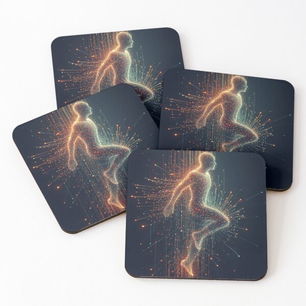Item preview, Human figure made of glowing data streams designed and sold by Giuseppe Cammino.