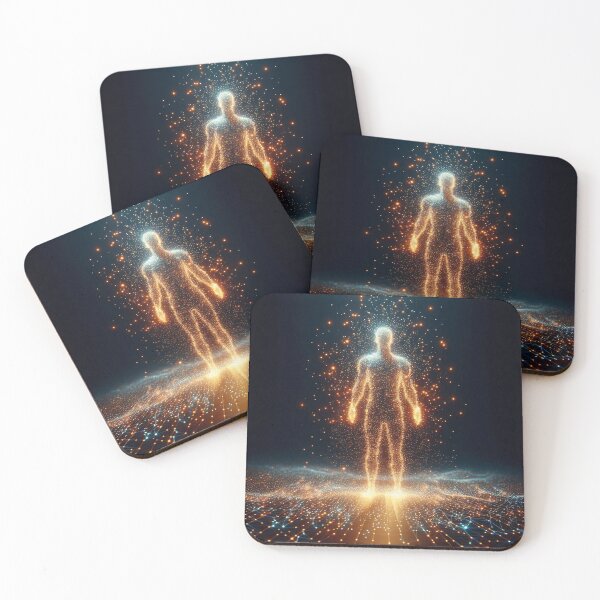 Item preview, Human figure made of glowing data streams designed and sold by Giuseppe Cammino.