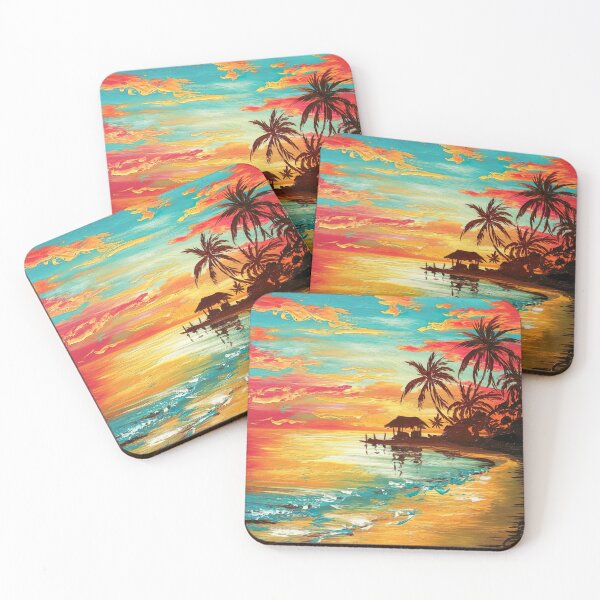 Item preview, Tropical Ocean Sunset painting designed and sold by Tamas Das.