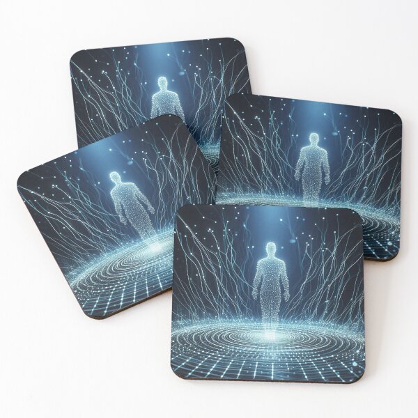 Item preview, Human figure made of glowing data streams designed and sold by Giuseppe Cammino.