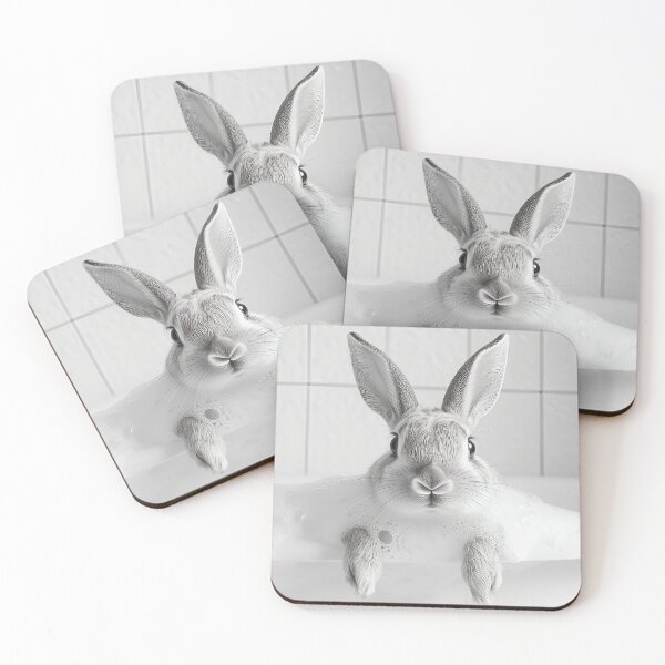 Item preview, Bunny Taking a Bath, Cute Bathroom Animals designed and sold by CheekyAnimalz.