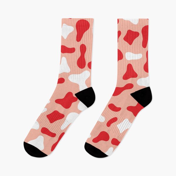 Aperçu de l'œuvre Motif vache rouge et blanche sur vache rose | Motif vache Holstein créée et vendue par PatternPen.