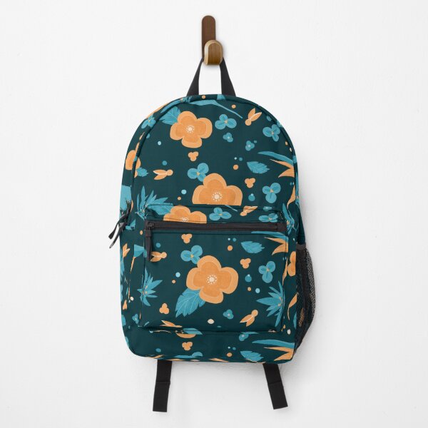 Item preview, Floral Bliss Tropical Flower Orange and Teal designed and sold by Studio Pico.