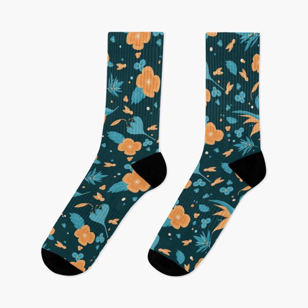 Item preview, Floral Bliss Tropical Flower Orange and Teal designed and sold by Studio Pico.
