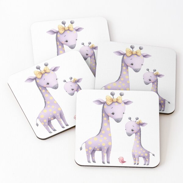 Item preview, A whimsical illustration of happy giraffe family designed and sold by Beyondnote-Art.
