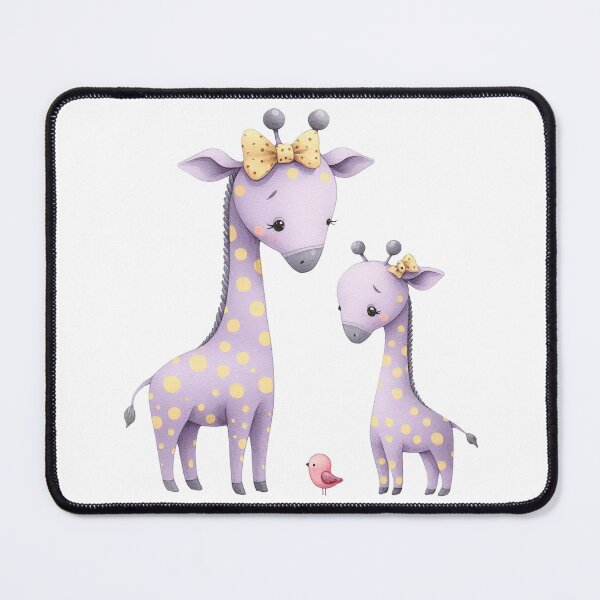 Item preview, A whimsical illustration of happy giraffe family designed and sold by Beyondnote-Art.