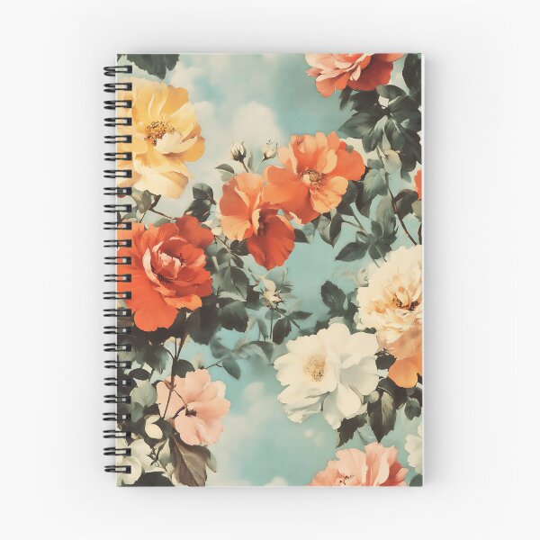 Item preview, Vintage Floral Pattern with Vibrant Roses and Soft Sky Background designed and sold by junkydotcom.