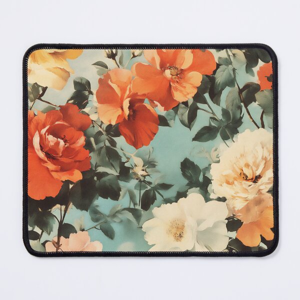 Item preview, Vintage Floral Pattern with Vibrant Roses and Soft Sky Background designed and sold by junkydotcom.