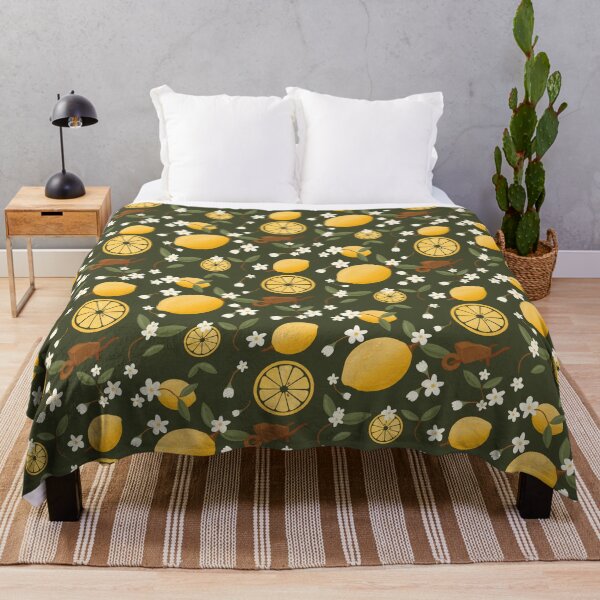 Item preview, Lemon Blossom Pattern on Deep Green designed and sold by Studio Pico.