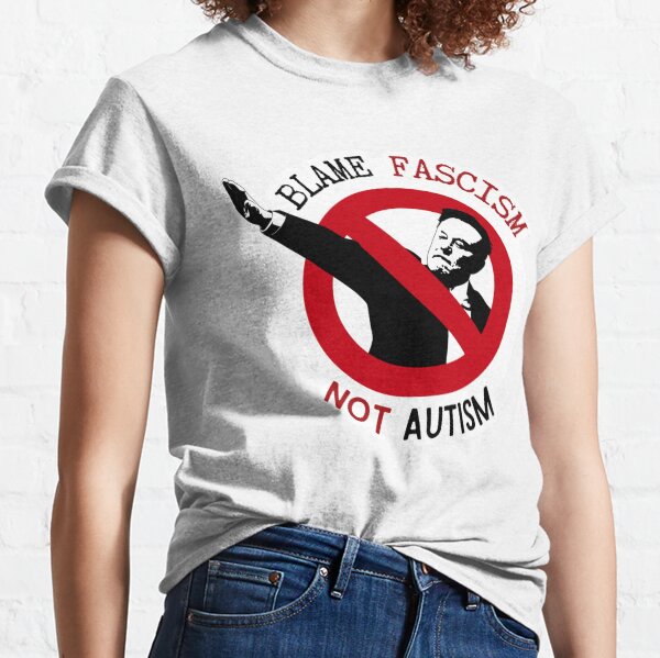 Vista previa del artículo con la obra «La culpa es del fascismo, no del autismo», diseñado y vendido por Zodii.