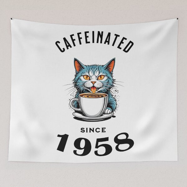 Item preview, Cat Caffeinated Since 1958 designed and sold by LegendaryDesigns.