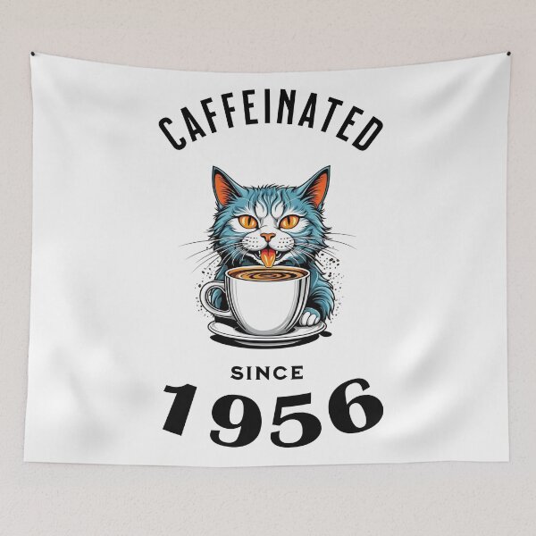 Item preview, Cat Caffeinated Since 1956 designed and sold by LegendaryDesigns.