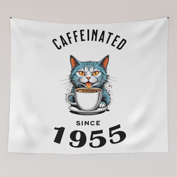 Item preview, Cat Caffeinated Since 1955 designed and sold by LegendaryDesigns.