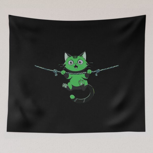 Item preview, Green Cat Hanging designed and sold by Getup-clothing.