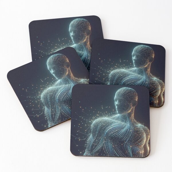 Item preview, Human figure made of glowing data streams designed and sold by Giuseppe Cammino.