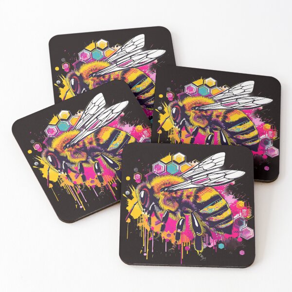 Item preview, Vibrant Honeybee Abstract Art - Modern Geometric Design designed and sold by EmiBarDesign.