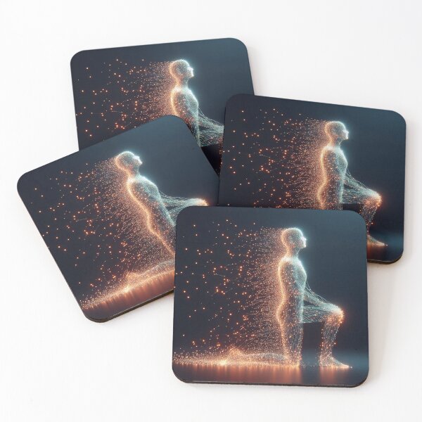 Item preview, Human figure made of glowing data streams designed and sold by Giuseppe Cammino.