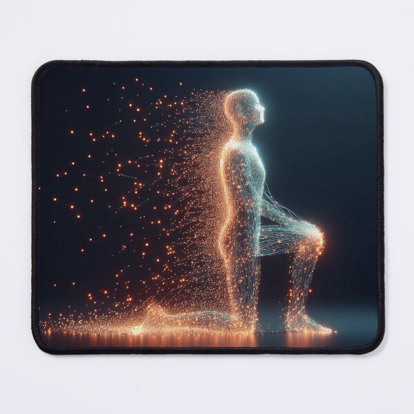Item preview, Human figure made of glowing data streams designed and sold by Giuseppe Cammino.
