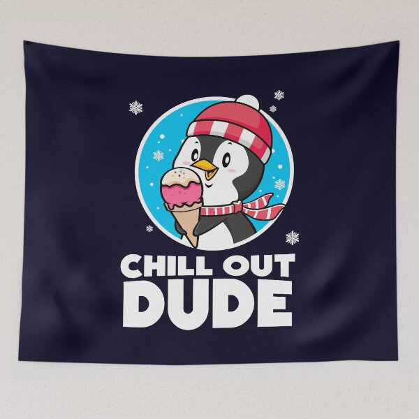 Item preview, Super chill penguin say's "Chillout dude" designed and sold by messy-nessie.