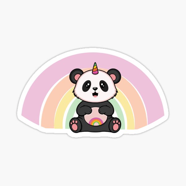 Item preview, a happy rainbow unircorn panda  designed and sold by Esinald.