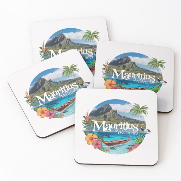 Item preview, Mauritius Welcomes Flag Map Port Louis, Le Morne Mountain designed and sold by AnimalsDH305.