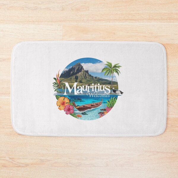 Item preview, Mauritius Welcomes Flag Map Port Louis, Le Morne Mountain designed and sold by AnimalsDH305.