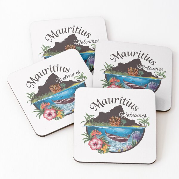 Item preview, Mauritius Welcomes Flag Map Port Louis, Le Morne Mountain designed and sold by AnimalsDH305.