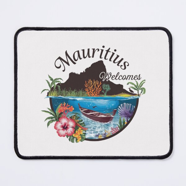 Item preview, Mauritius Welcomes Flag Map Port Louis, Le Morne Mountain designed and sold by AnimalsDH305.