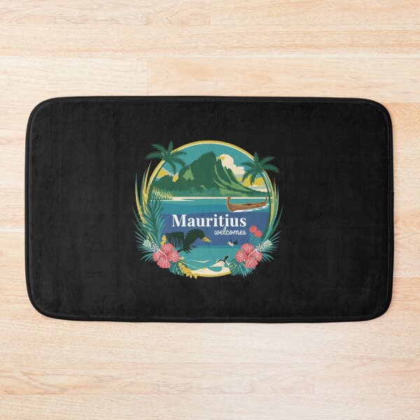 Item preview, Mauritius Welcomes Flag Map Port Louis, Le Morne Mountain designed and sold by AnimalsDH305.