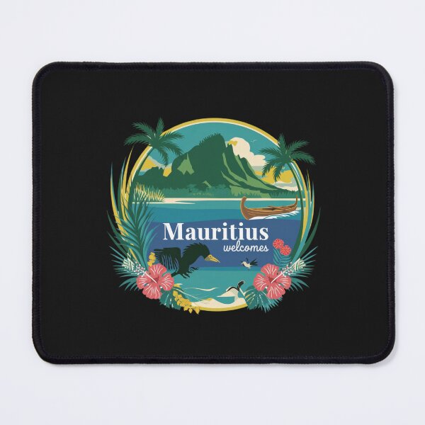 Item preview, Mauritius Welcomes Flag Map Port Louis, Le Morne Mountain designed and sold by AnimalsDH305.
