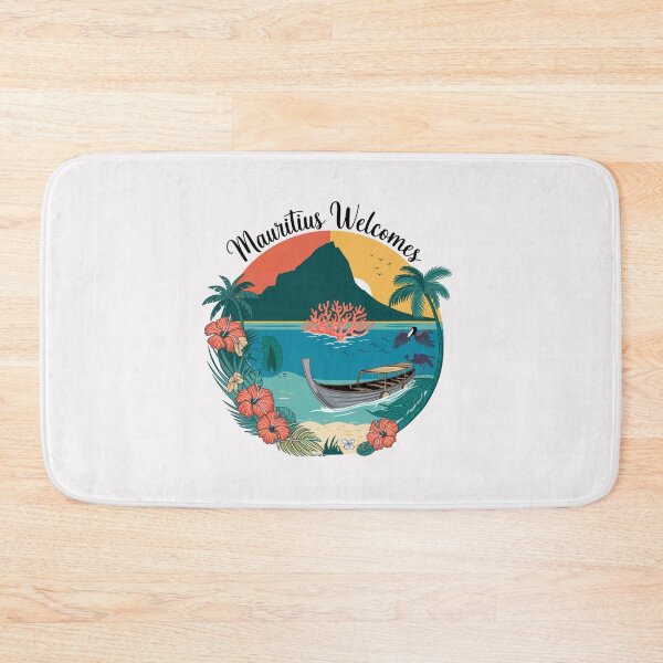 Item preview, Mauritius Welcomes Flag Map Port Louis, Le Morne Mountain designed and sold by AnimalsDH305.