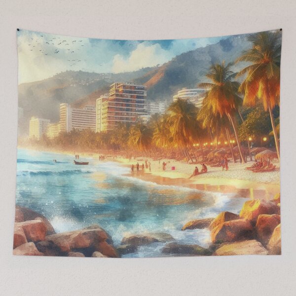 Item preview, Latino Vistas: A Celebration in Vibrant AI Watercolors, Paraíso de Sol y Arena. designed and sold by El-Idioma-Bros.