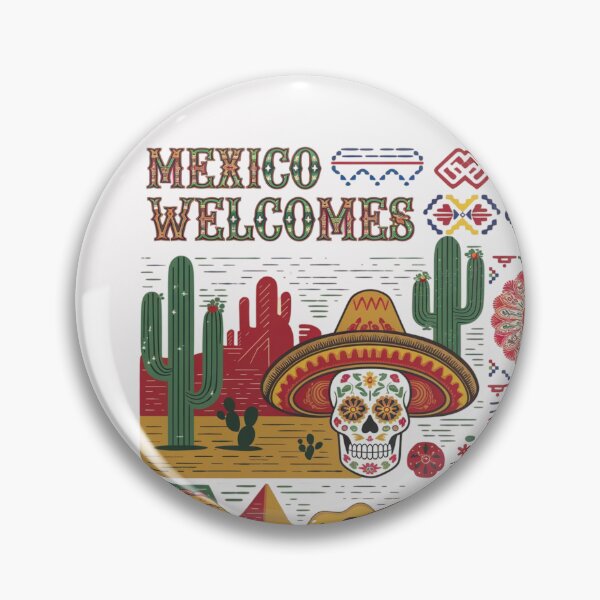 Item preview, Mexico Welcomes Flag Map , pyramids in Teotihuacán designed and sold by AnimalsDH305.
